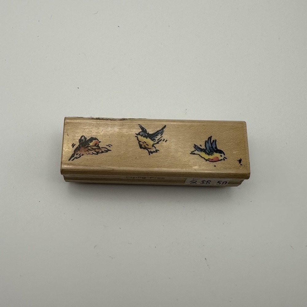Penny Black Michael Woodward Flying Free 365E Birds Wood Rubber Stamp Vintage